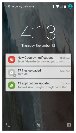 android lollipop locksceen notification
